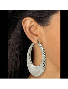 Hammered-Style Hoop Earrings by PalmBeach Jewelry