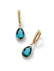 Birthstone Drop Pierced Earrings by PalmBeach Jewelry
