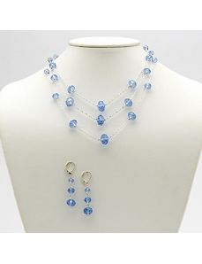 Blue Austrian Crystal Jewelry Set by PalmBeach Jewelry