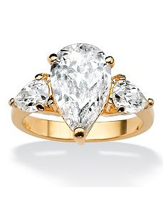 Pear-Shapedcubic zirconia Ring by PalmBeach Jewelry
