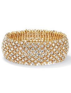 Multi-Crystal Stretch Bracelet by PalmBeach Jewelry