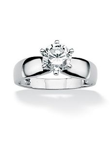 Cubic Zirconia Solitaire Ring by PalmBeach Jewelry