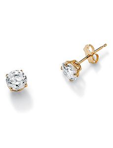 Cubic Zirconia Pierced Earrings by PalmBeach Jewelry