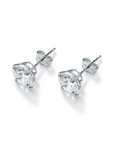 Cubic Zirconia Pierced Earrings by PalmBeach Jewelry