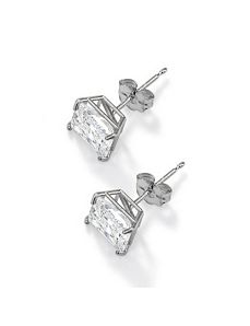 Princess-Cutcubic zirconia Pierced Earrings by PalmBeach Jewelry