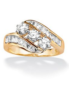 Cubic Zirconia Swirl Ring by PalmBeach Jewelry