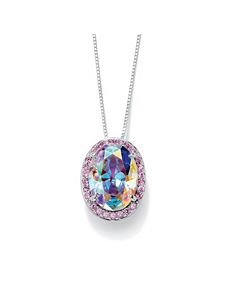 Aurora Borealis & Pinkcubic zirconia Pendant by PalmBeach Jewelry