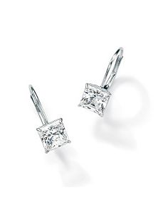Princess-Cutcubic zirconia Lever-Back Earrings by PalmBeach Jewelry