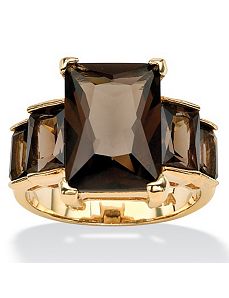 Smoky Quartz Step Ring by PalmBeach Jewelry