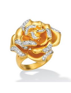Cubic Zirconia Multi-Petal Ring by PalmBeach Jewelry
