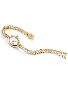 Cubic Zirconia Tennis Bracelet Watch by PalmBeach Jewelry