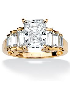 Cubic Zirconia Step Ring by PalmBeach Jewelry