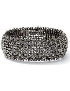 Grey Multi-Crystal Stretch Bracelet by PalmBeach Jewelry