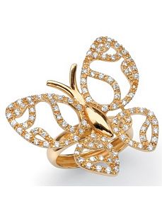 Cubic Zirconia Butterfly Ring by PalmBeach Jewelry