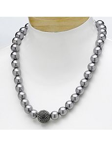 Simulated Pearl/Crystal Necklace by PalmBeach Jewelry
