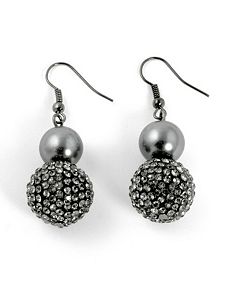 Simulated Pearl/Crystal Earrings by PalmBeach Jewelry