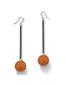 Orange Crystal Ball Drop Earrings by PalmBeach Jewelry
