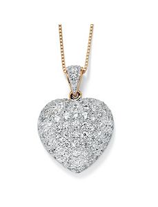Cubic Zirconia Heart-Shaped Pendant by PalmBeach Jewelry