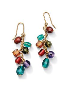 Multi-Colored Glass Drop Earrings by PalmBeach Jewelry