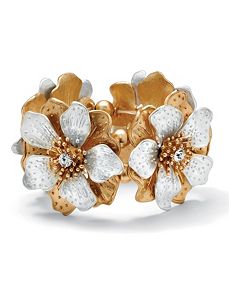 Multi-Petal Flower Stretch Bracelet by PalmBeach Jewelry