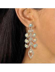 Crystal Chandelier Pierced Earrings by PalmBeach Jewelry