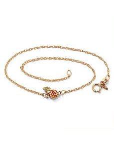 Floral Motif Ankle Bracelet by PalmBeach Jewelry