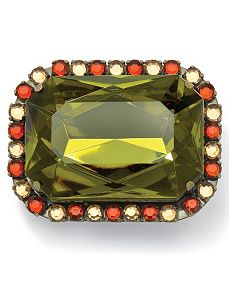 Olive/Champagne/Amber Lucite Pin by PalmBeach Jewelry