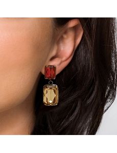 Champagne/Amber Lucite Earrings by PalmBeach Jewelry