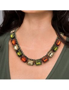 Olive/Champagne/Amber Necklace by PalmBeach Jewelry