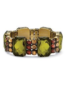 Olive/Champagne/Amber Bracelet by PalmBeach Jewelry