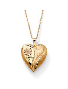 Floral Motif Locket Pendant by PalmBeach Jewelry