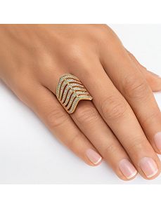 Six-Row Diamond Accent Ring by PalmBeach Jewelry