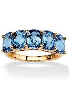 Oval-Cut London Blue Topaz Ring by PalmBeach Jewelry