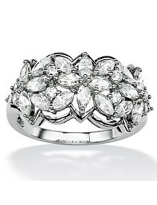 Marquise-Cut and Roundcubic zirconia Ring by PalmBeach Jewelry