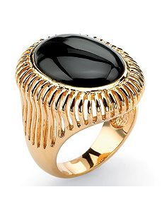 Oval-Shaped Onyx Ring by PalmBeach Jewelry