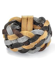Tritone Braided Mesh Bracelet by PalmBeach Jewelry