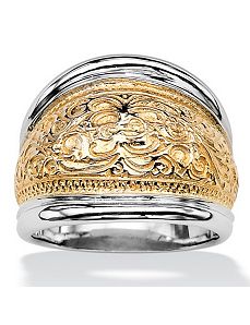 Milgrain Scroll Cigar Band Ring by PalmBeach Jewelry