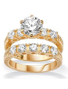 Cubic Zirconia Wedding Ring Set by PalmBeach Jewelry