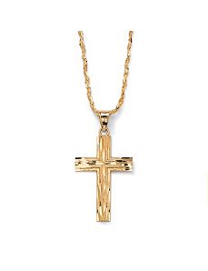 Diamond-Cut Cross Pendant by PalmBeach Jewelry