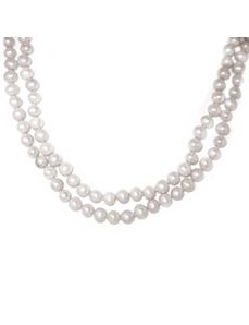 White Freshwater Pearl Necklace by PalmBeach Jewelry
