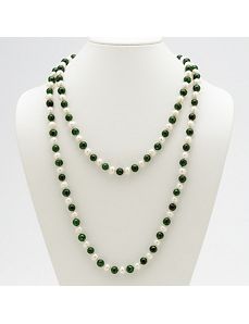 Green and White Pearl Necklace by PalmBeach Jewelry