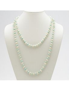 Blue and White Pearl Necklace by PalmBeach Jewelry