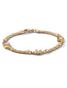Elephant-Link Ankle Bracelet 10" by PalmBeach Jewelry