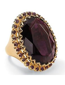 Amethyst-Colored Crystal Ring by PalmBeach Jewelry