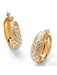 Diamond-Cut Hoop Pierced Earrings by PalmBeach Jewelry