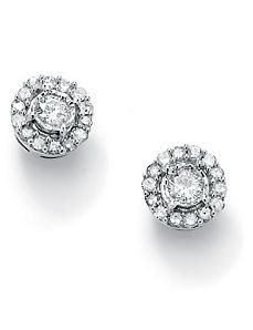 Round Diamond Cluster Earrings by PalmBeach Jewelry