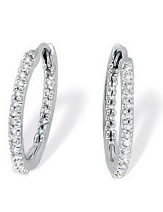 Diamond Inside-Out Hoop Earrings by PalmBeach Jewelry