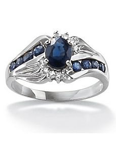 Sapphire and Diamond Accent Ring by PalmBeach Jewelry