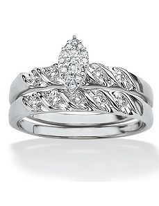 Two-Piece Diamond Wedding Ring Set by PalmBeach Jewelry