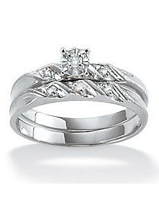 Diamond Accent Wedding Ring Set by PalmBeach Jewelry
